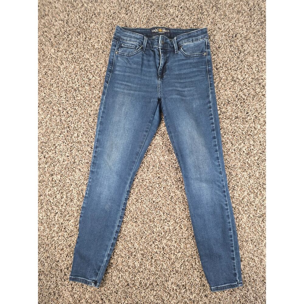 Lucky Brand Womens Sz 4 (27") Ava Legging Skinny Blue Jeans Dark Wash Denim